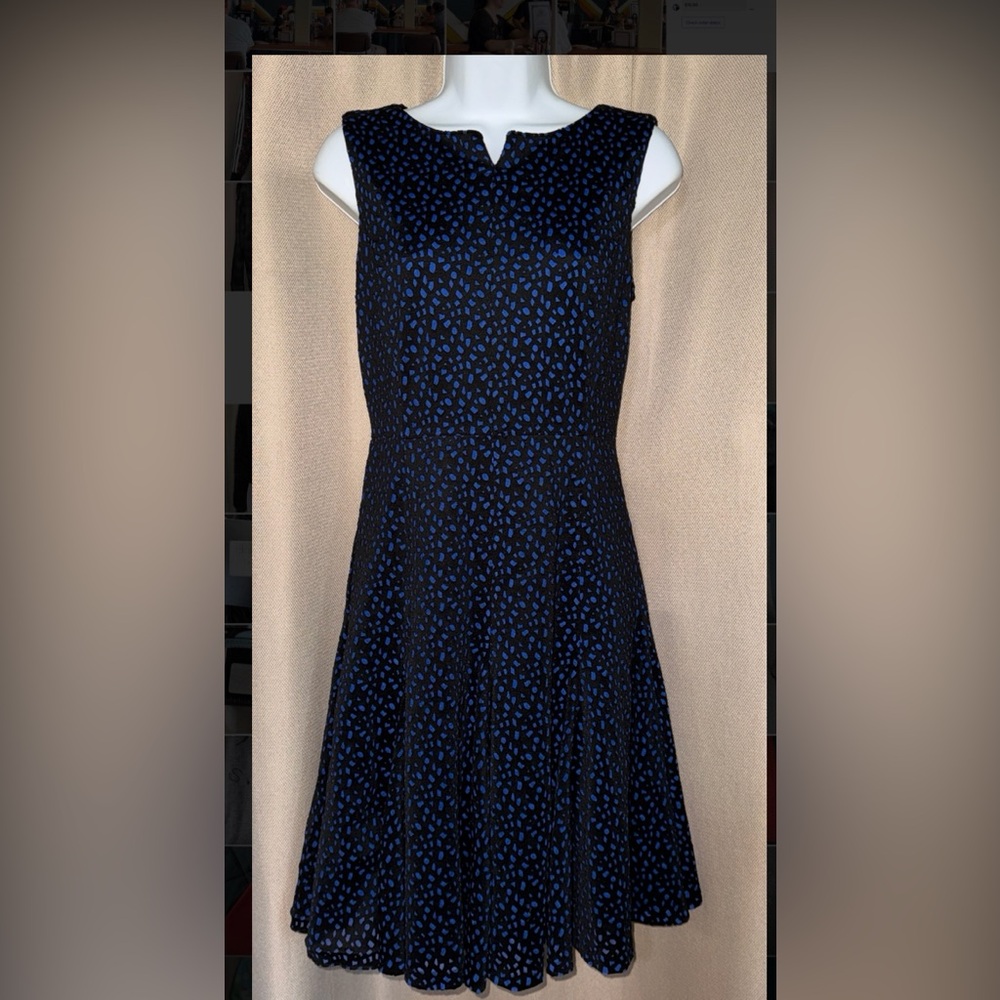 Karl Lagerfeld Black and Blue Patterned Dress